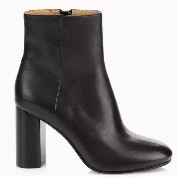 New Joie Lara Leather Ankle Boots Black Heel - Picture 3 of 10